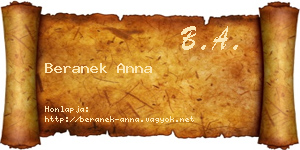 Beranek Anna névjegykártya