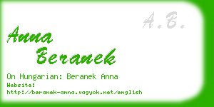 anna beranek business card
